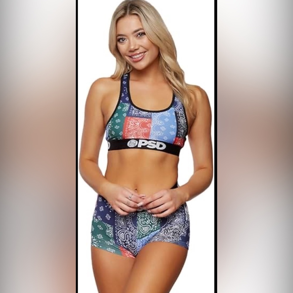 Mixed Bandana Psd Women’s boy shorts set